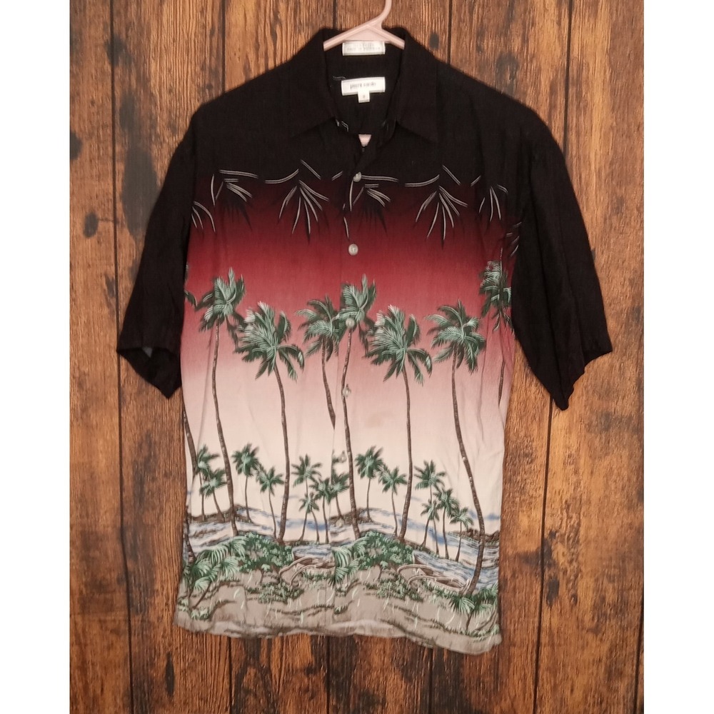 Pierre Cardin‎ 100% Rayon Hawaiian Button Up Shirt Men's Small Multicolor